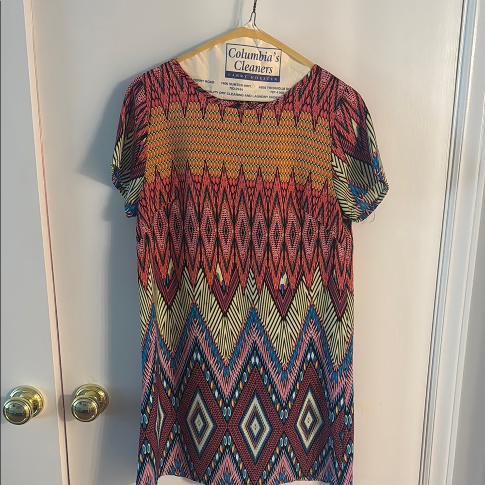 fab'rik Red and Orange Sheath Mini Dress